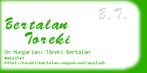 bertalan toreki business card