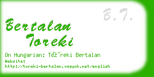 bertalan toreki business card